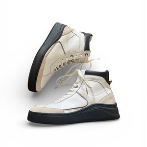 Shabbies Amsterdam Reven White High Top Lace Up Trainer Sneaker Shoes Size 8 NEW